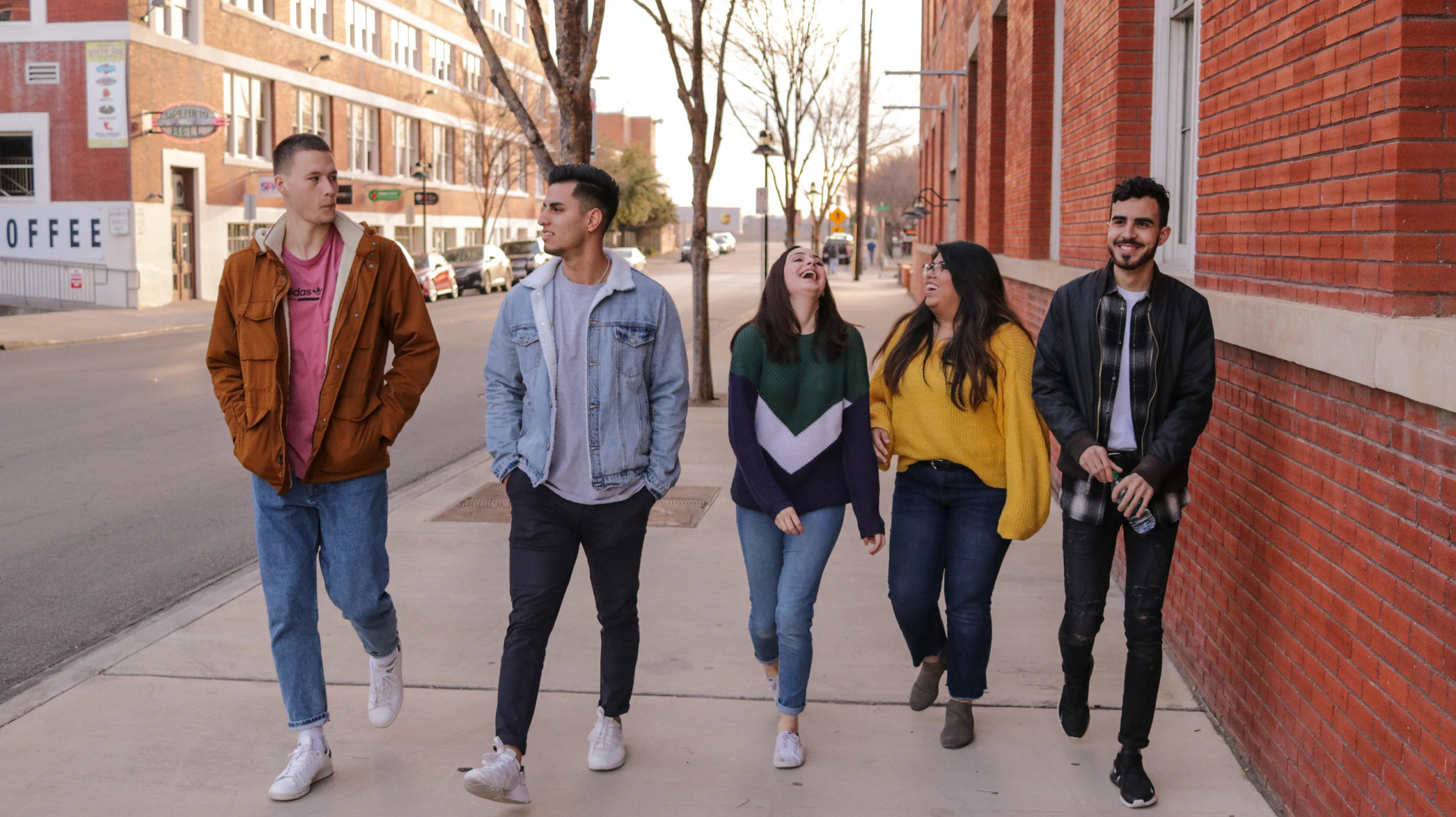 People walking and laughing together