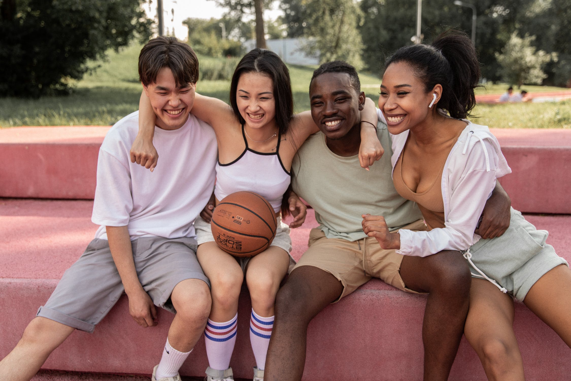 A group of teens hang out together